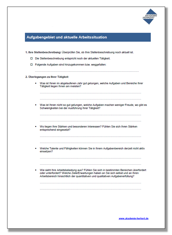 Gratis Leitfaden Vorbereitung Mitarbeitergespräch Akademie Herkert 